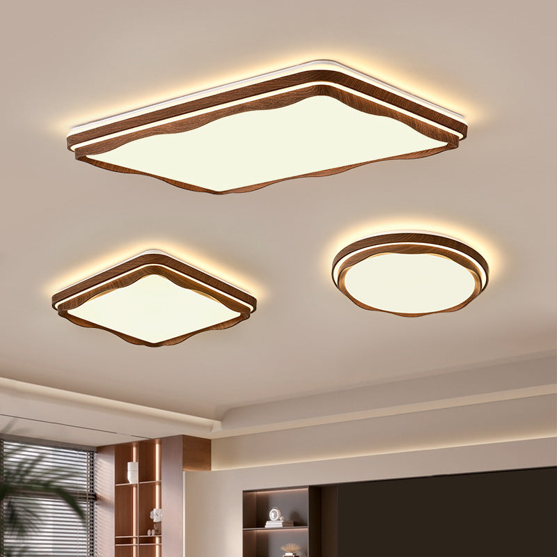 Vintage Iron Acrylic Geometric LED Flush Mount Light
