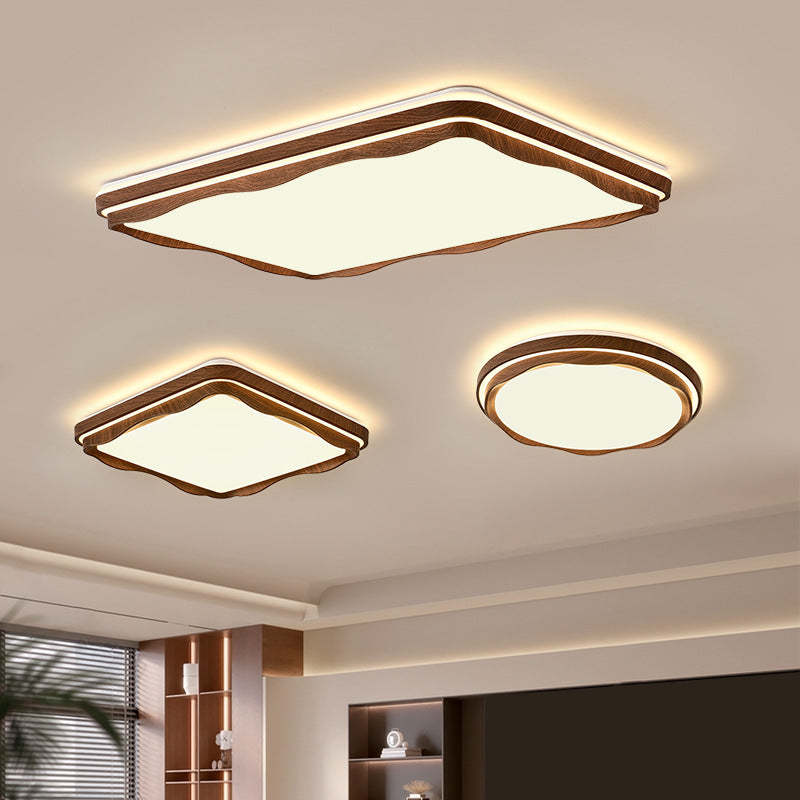 Vintage Iron Acrylic Geometric LED Flush Mount Light