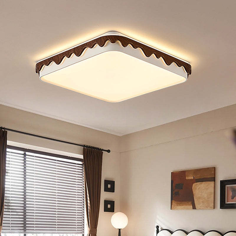 Vintage Iron Acrylic Geometric LED Flush Mount Light