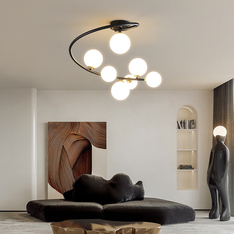 Nordic Iron Semi-Flush Ceiling Light - 4L