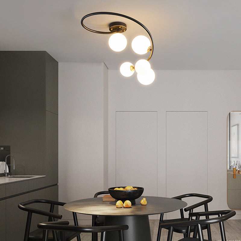 Nordic Iron Semi-Flush Ceiling Light - 4L