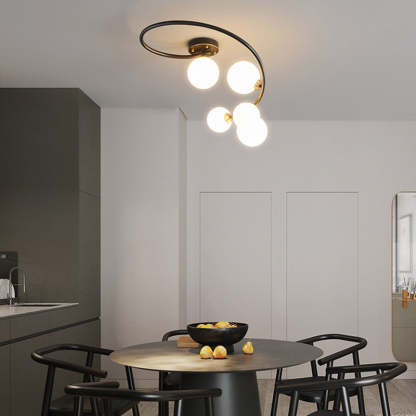 Nordic Iron Semi-Flush Ceiling Light - 4L