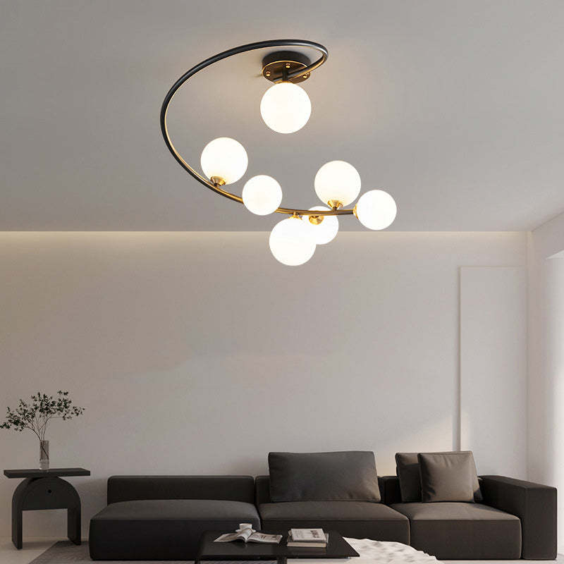 Nordic Iron Semi-Flush Ceiling Light - 4L