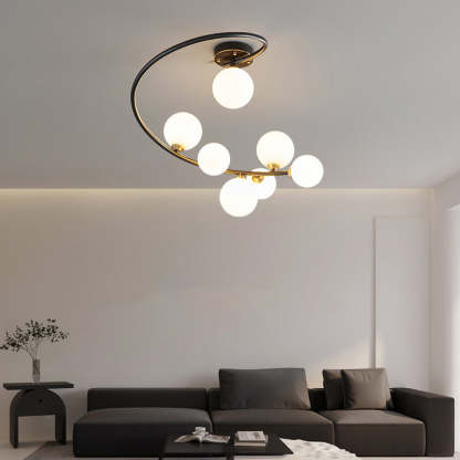 Nordic Iron Semi-Flush Ceiling Light - 4L