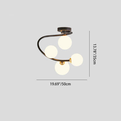 Nordic Iron Semi-Flush Ceiling Light - 4L