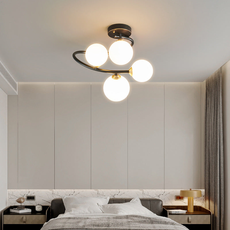 Nordic Iron Semi-Flush Ceiling Light - 4L