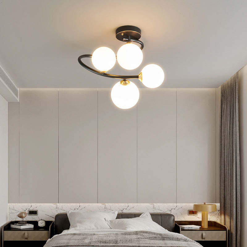Nordic Iron Semi-Flush Ceiling Light - 4L