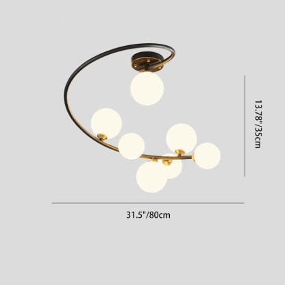 Nordic Iron Semi-Flush Ceiling Light - 4L