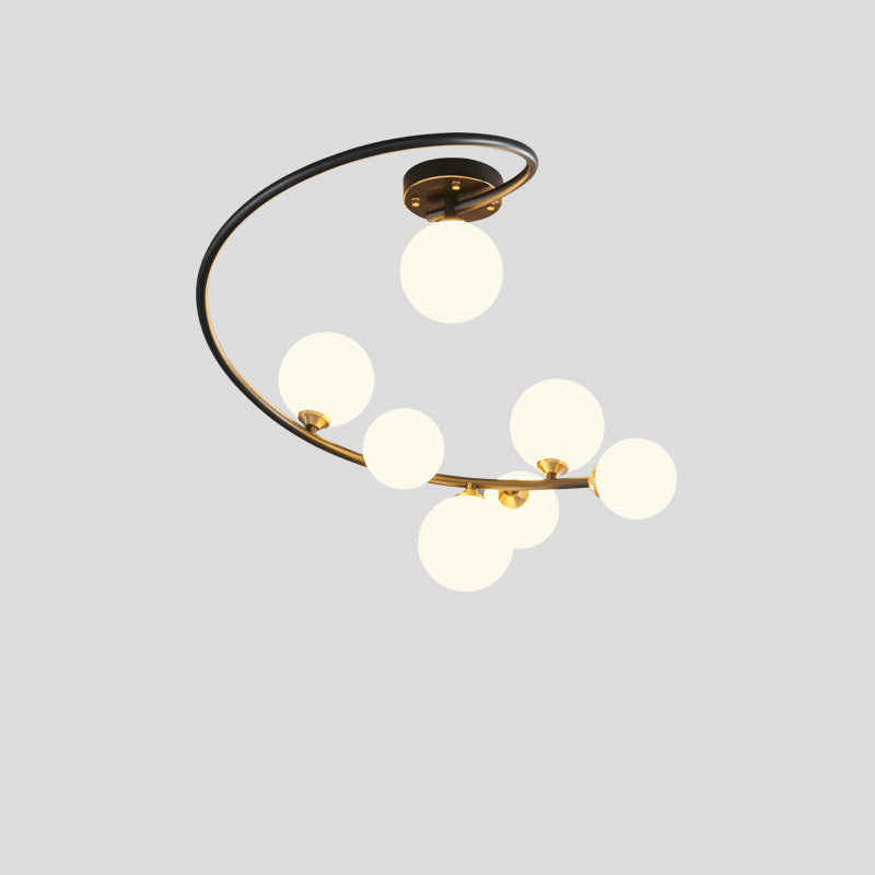 Nordic Iron Semi-Flush Ceiling Light - 4L