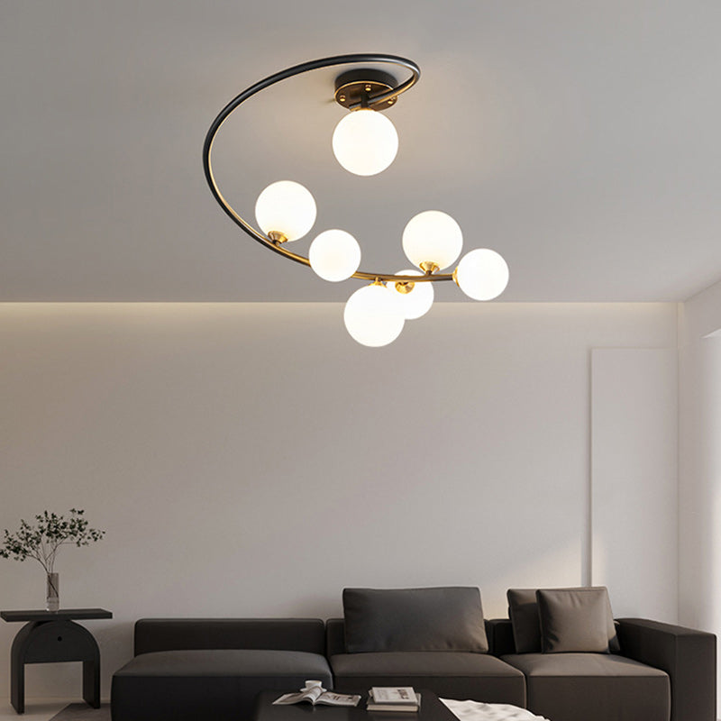Nordic Iron Semi-Flush Ceiling Light - 4L