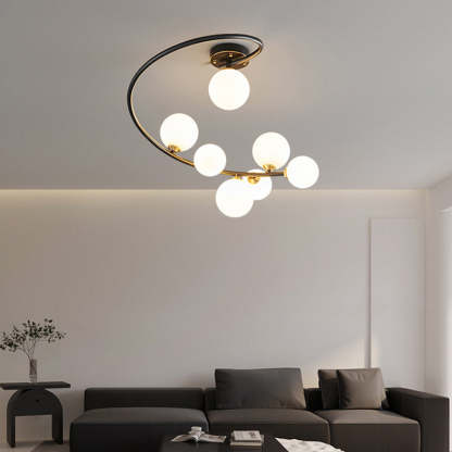 Nordic Iron Semi-Flush Ceiling Light - 4L