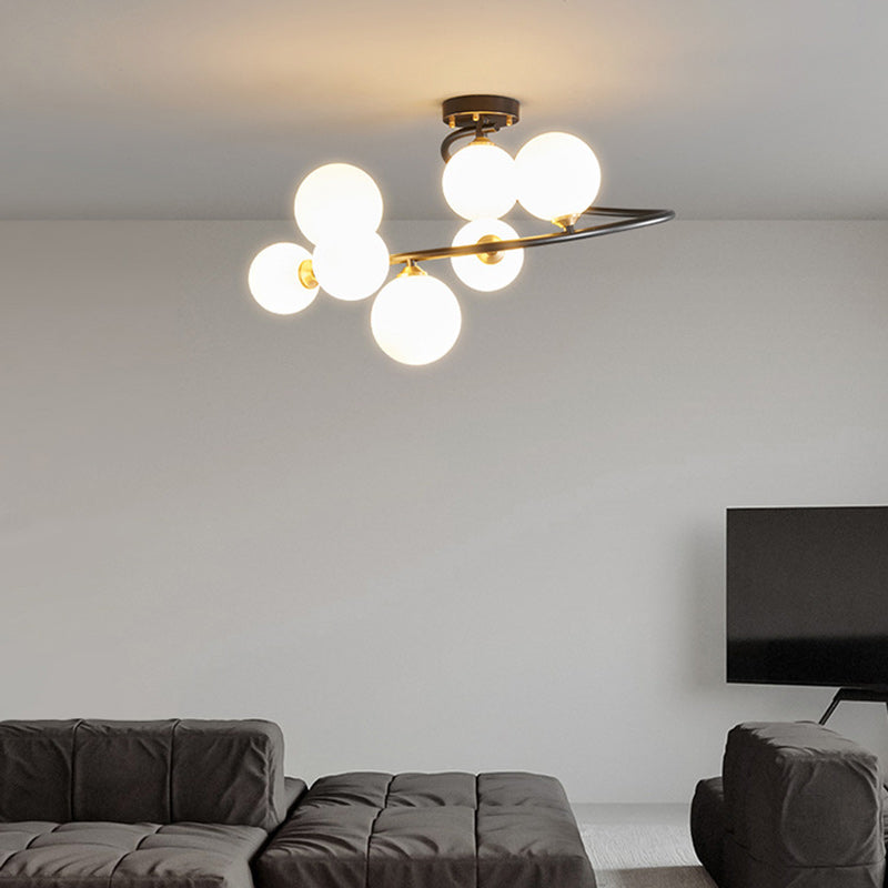 Nordic Iron Semi-Flush Ceiling Light - 4L