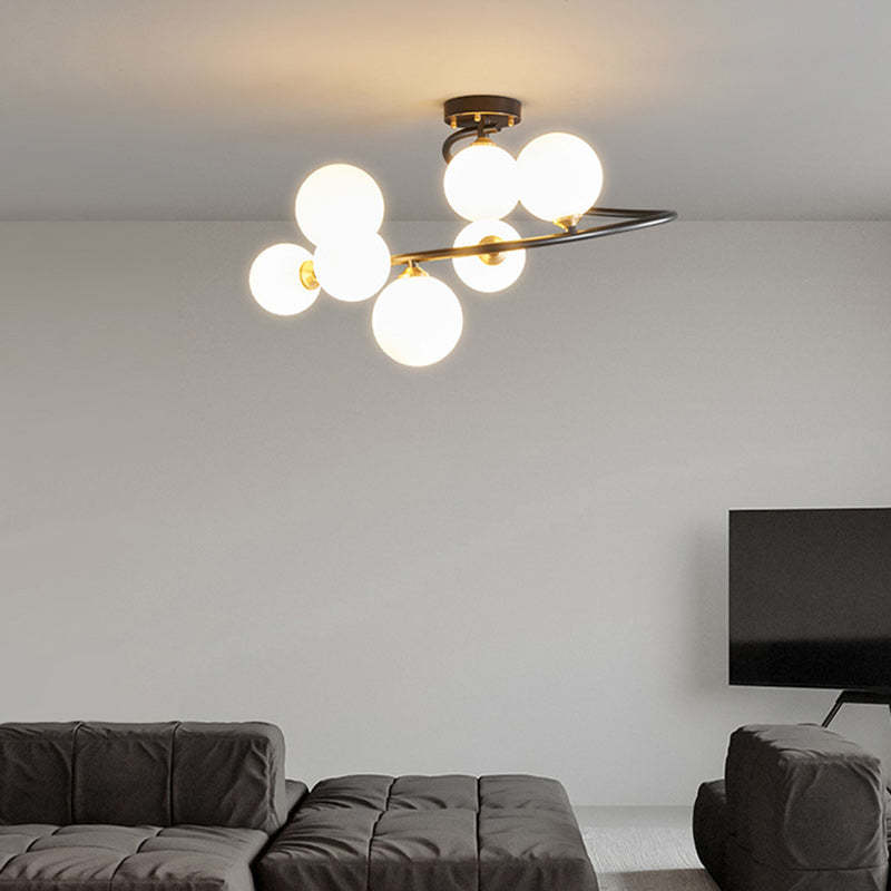 Nordic Iron Semi-Flush Ceiling Light - 4L