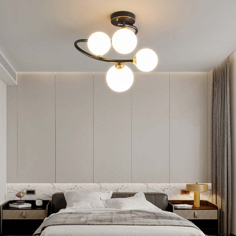 Nordic Iron Semi-Flush Ceiling Light - 4L