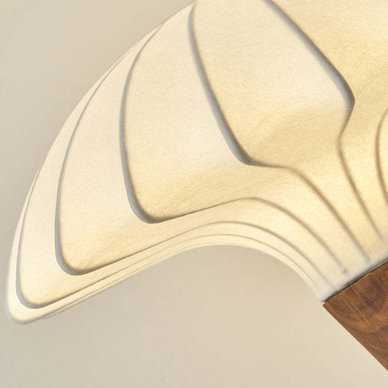 French Wood Silk Cone Table Lamp