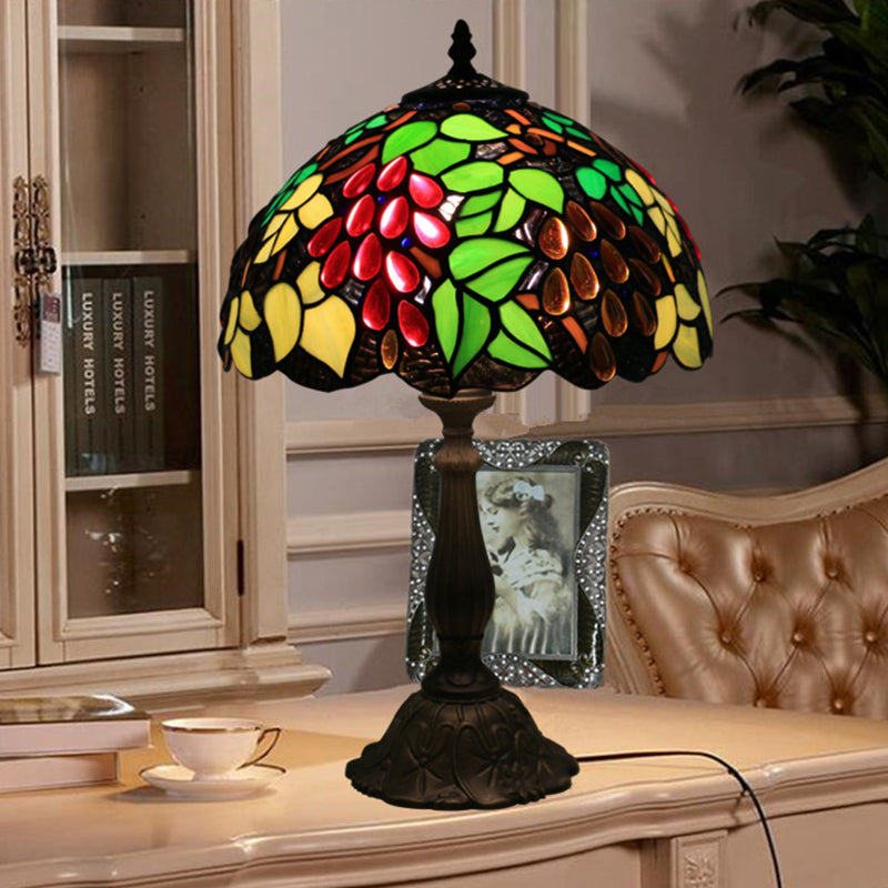 Tiffany Zinc Alloy Stained Glass Round Table Lamp