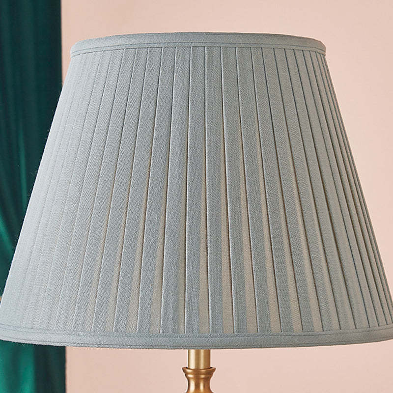 Traditional Rustic Brass Fabric Round Lamp