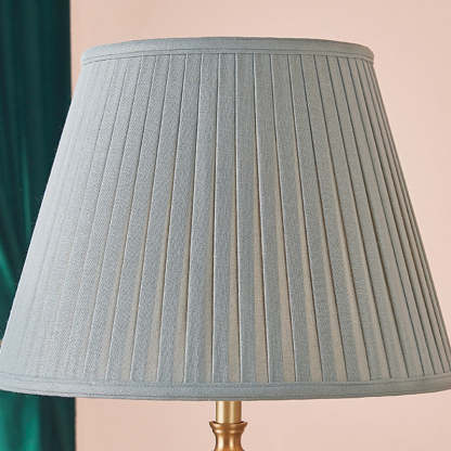 Traditional Rustic Brass Fabric Round Lamp