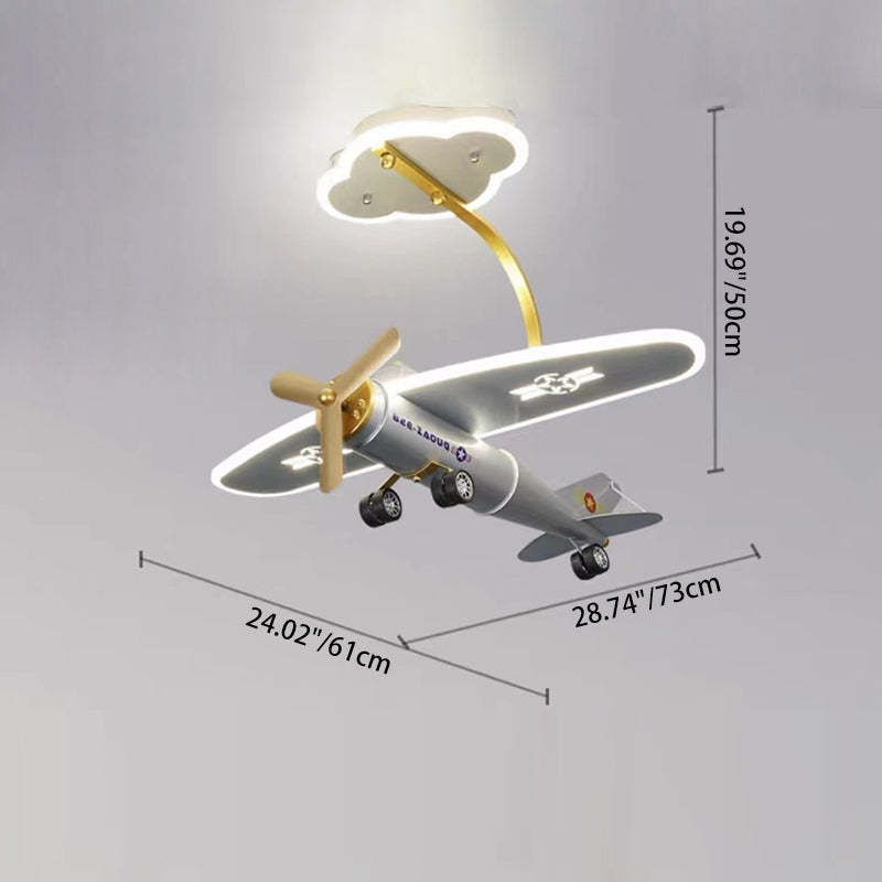 Contemporary Metal Semi-Flush Ceiling Light - 110V
