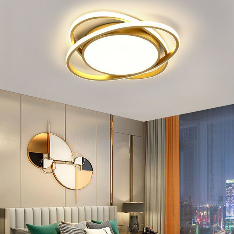 Minimalist Iron Acrylic Round LED Flush Mount Light