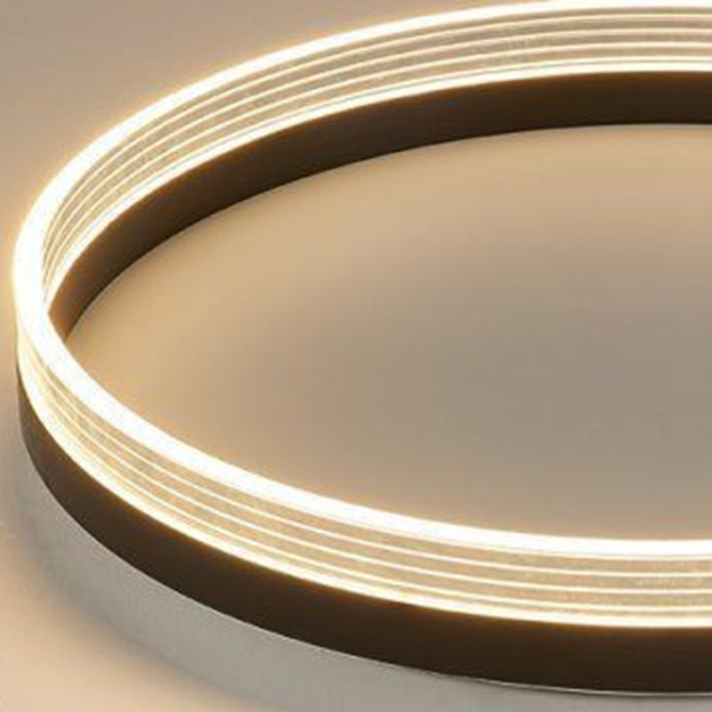 Modern Aluminum Acrylic Geometric LED Flush Mount Light — Round / White Light (5000K) / Gold - 110V-120V For US/CA
