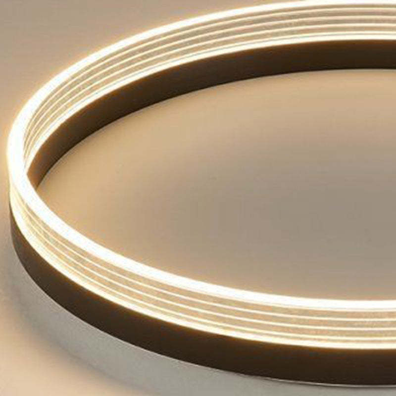 Modern Aluminum Acrylic Geometric LED Flush Mount Light — Round / White Light (5000K) / Gold - 110V-120V For US/CA