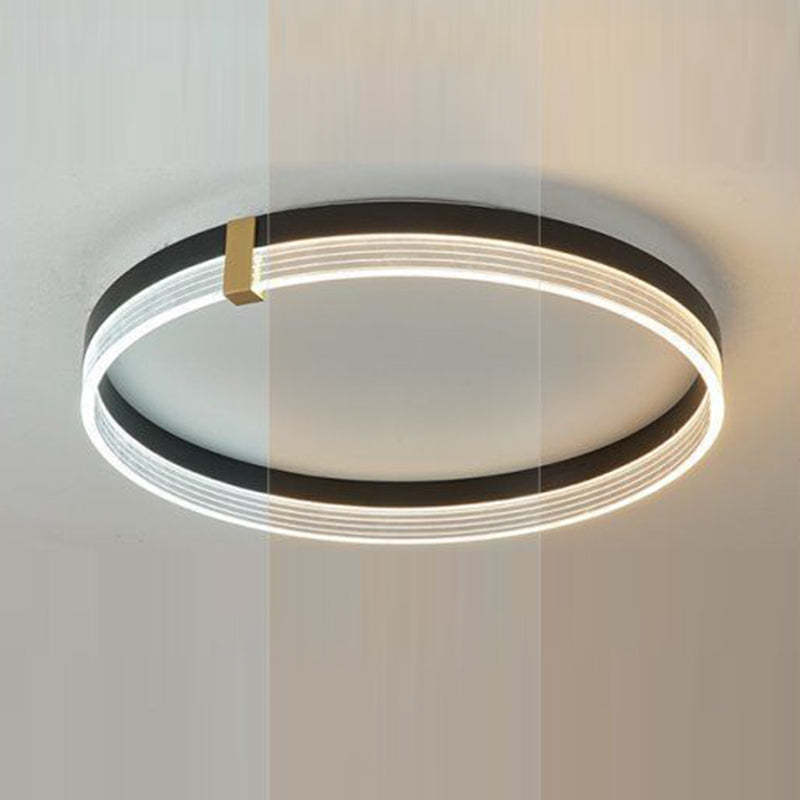 Modern Aluminum Acrylic Geometric LED Flush Mount Light — Square / Warm Light (3000K) / Black - 110V-120V For US/CA