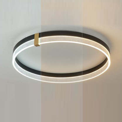 Modern Aluminum Acrylic Geometric LED Flush Mount Light — Square / Warm Light (3000K) / Black - 110V-120V For US/CA