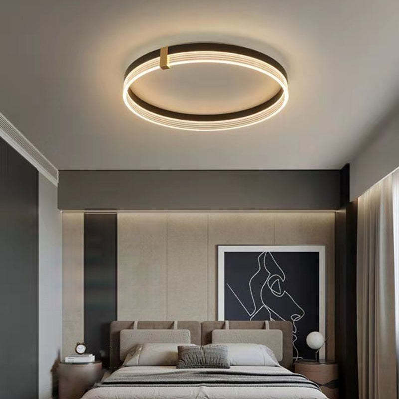 Modern Aluminum Acrylic Geometric LED Flush Mount Light