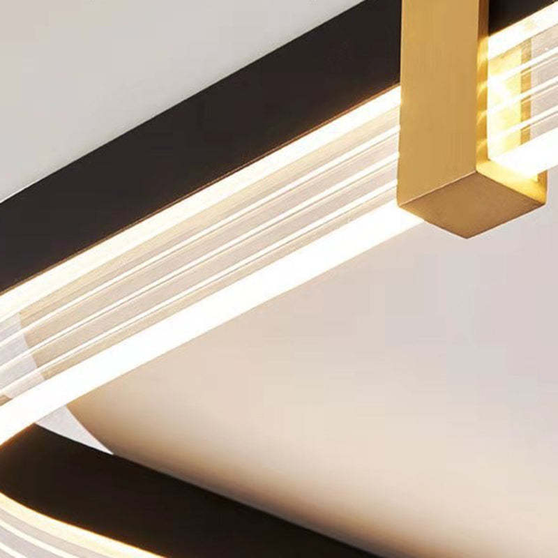 Modern Aluminum Acrylic Geometric LED Flush Mount Light — Round / White Light (5000K) / Gold - 220V-240V For UK/AU