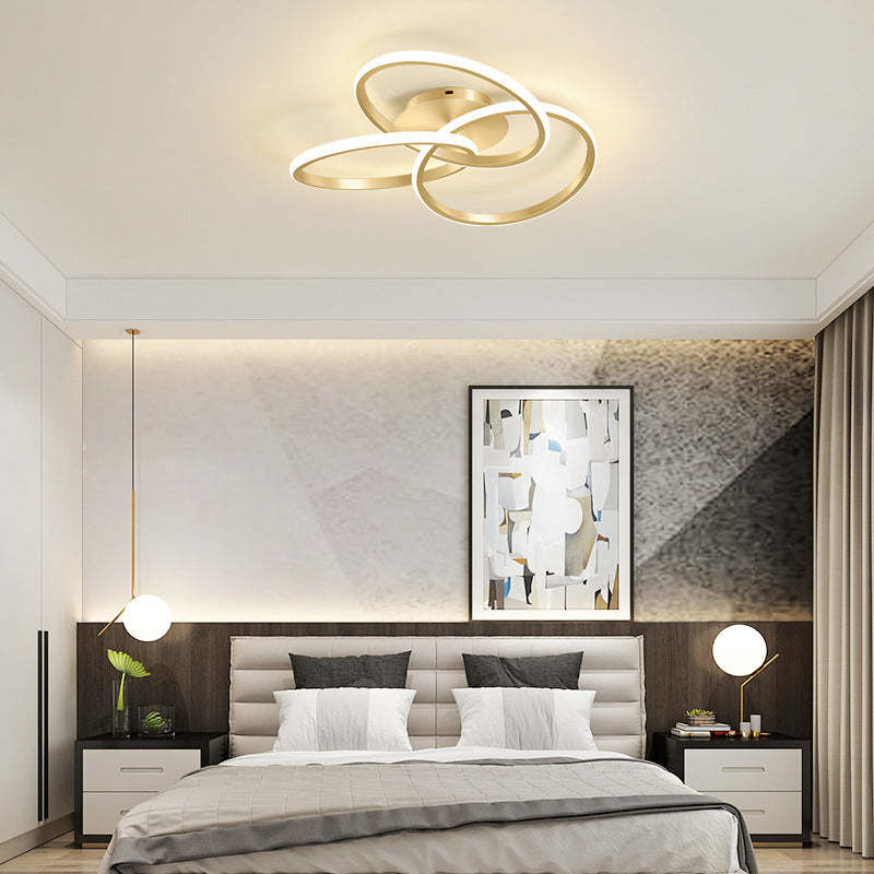 Contemporary Silicone Interlocking Ring Ceiling — White Light (5000K) / 110V-120V For US/C