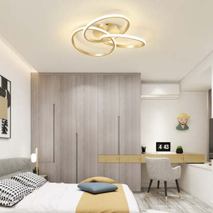 Contemporary Silicone Interlocking Ring Ceiling — White Light (5000K) / 220V-240V For UK/AU
