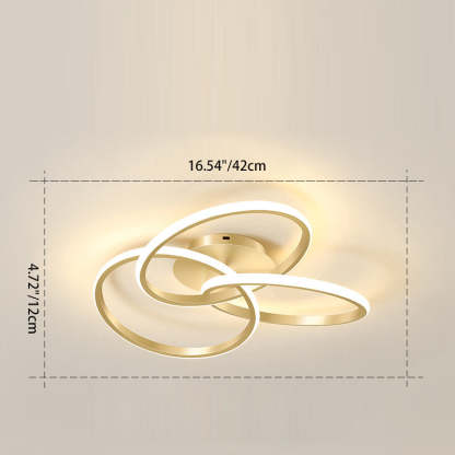 Contemporary Silicone Interlocking Ring Ceiling — White Light (5000K) / 220V-240V For UK/AU