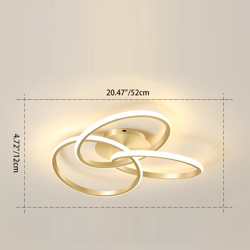 Contemporary Silicone Interlocking Ring Ceiling — Infinitely Dimmable / 110V-120V For US/C