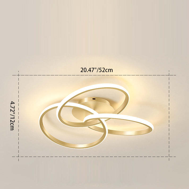 Contemporary Silicone Interlocking Ring Ceiling — Infinitely Dimmable / 110V-120V For US/C