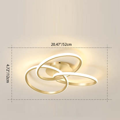 Contemporary Silicone Interlocking Ring Ceiling — Infinitely Dimmable / 110V-120V For US/C