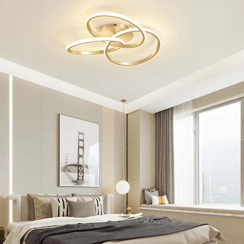 Contemporary Silicone Interlocking Ring Ceiling — Infinitely Dimmable / 110V-120V For US/C