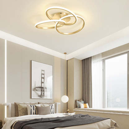 Contemporary Silicone Interlocking Ring Ceiling — Infinitely Dimmable / 110V-120V For US/C