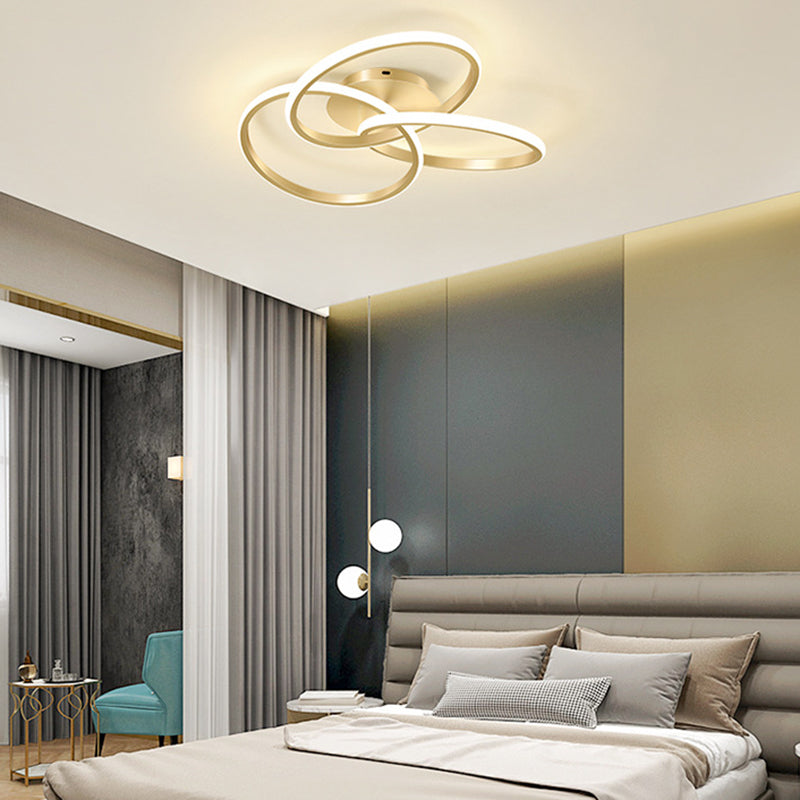 Contemporary Silicone Interlocking Ring Ceiling — Infinitely Dimmable / 220V-240V For UK/AU