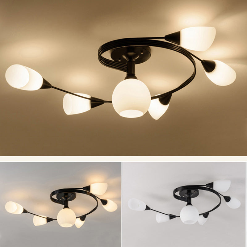 Scandinavian Glass Bud 4/6-Light Ceiling Light