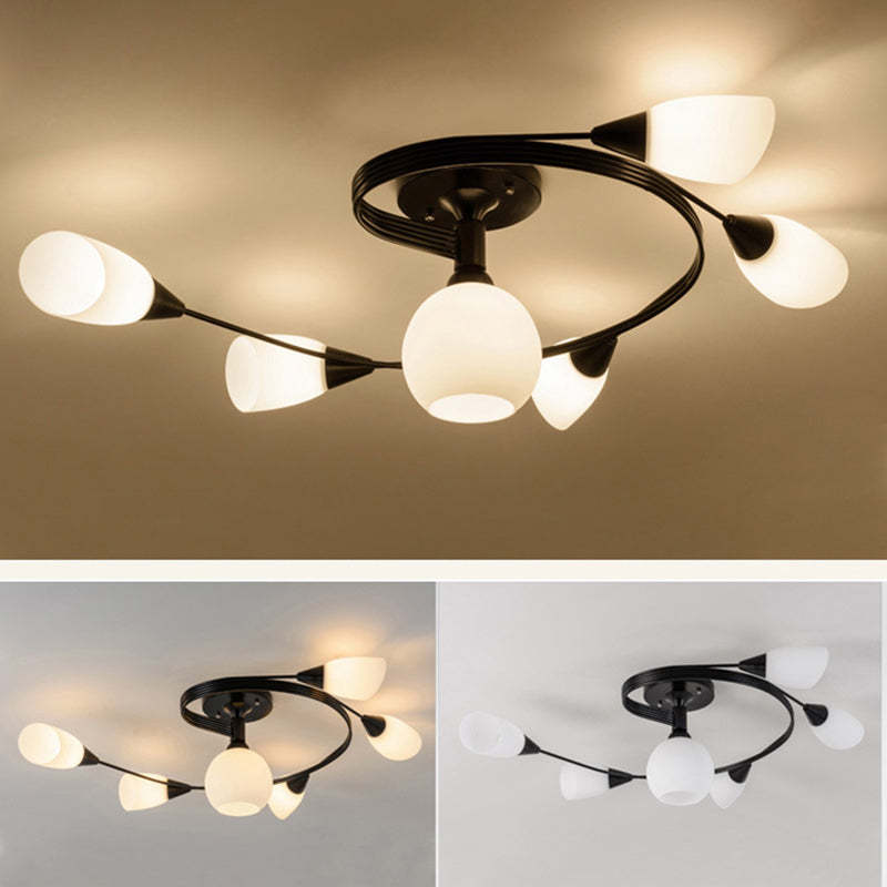 Scandinavian Glass Bud 4/6-Light Ceiling Light