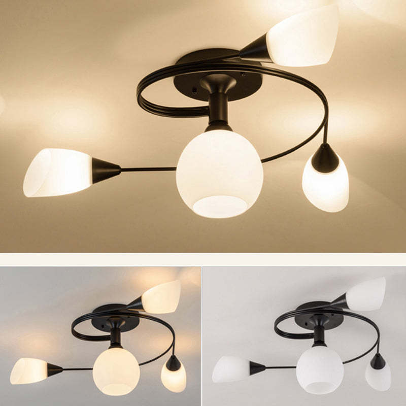 Scandinavian Glass Bud 4/6-Light Ceiling Light