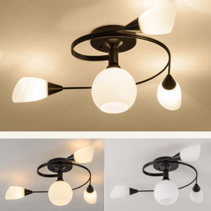 Scandinavian Glass Bud 4/6-Light Ceiling Light