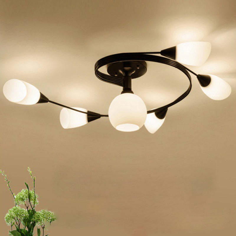 Scandinavian Glass Bud 4/6-Light Ceiling Light
