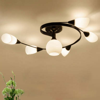 Scandinavian Glass Bud 4/6-Light Ceiling Light