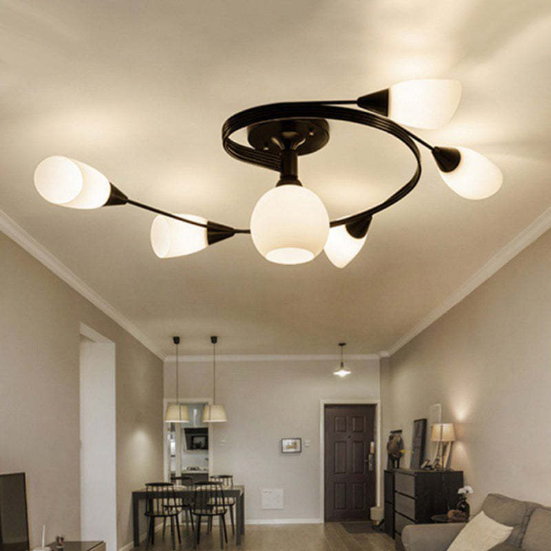 Scandinavian Glass Bud 4/6-Light Ceiling Light