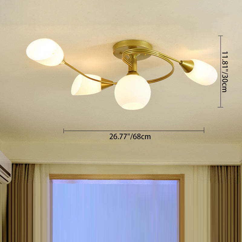 Scandinavian Glass Bud 4/6-Light Ceiling Light