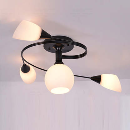 Scandinavian Glass Bud 4/6-Light Ceiling Light