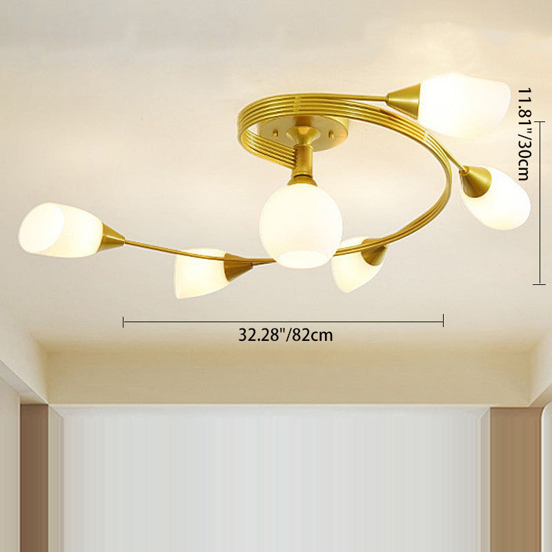Scandinavian Glass Bud 4/6-Light Ceiling Light