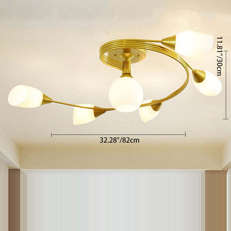 Scandinavian Glass Bud 4/6-Light Ceiling Light